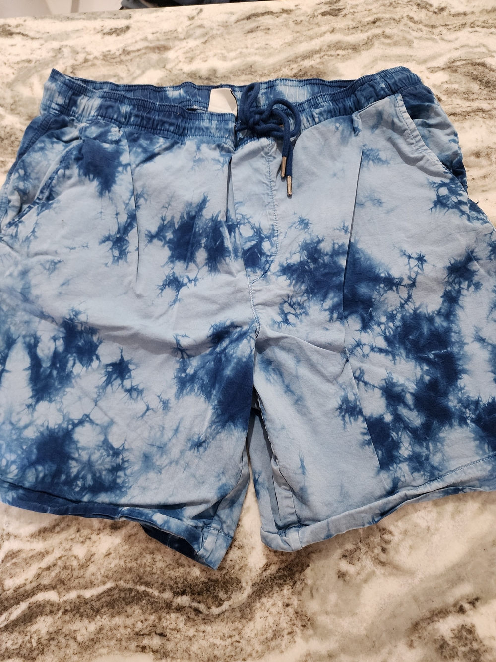 American Eagle Outfitters Blue Tie-Dye Swim Trunks